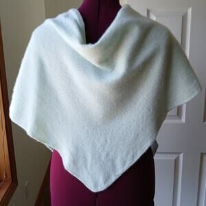 Esisto Mint Green Triangle Cashmere Shawl 80"W x 24"L cape scarf wrap poncho